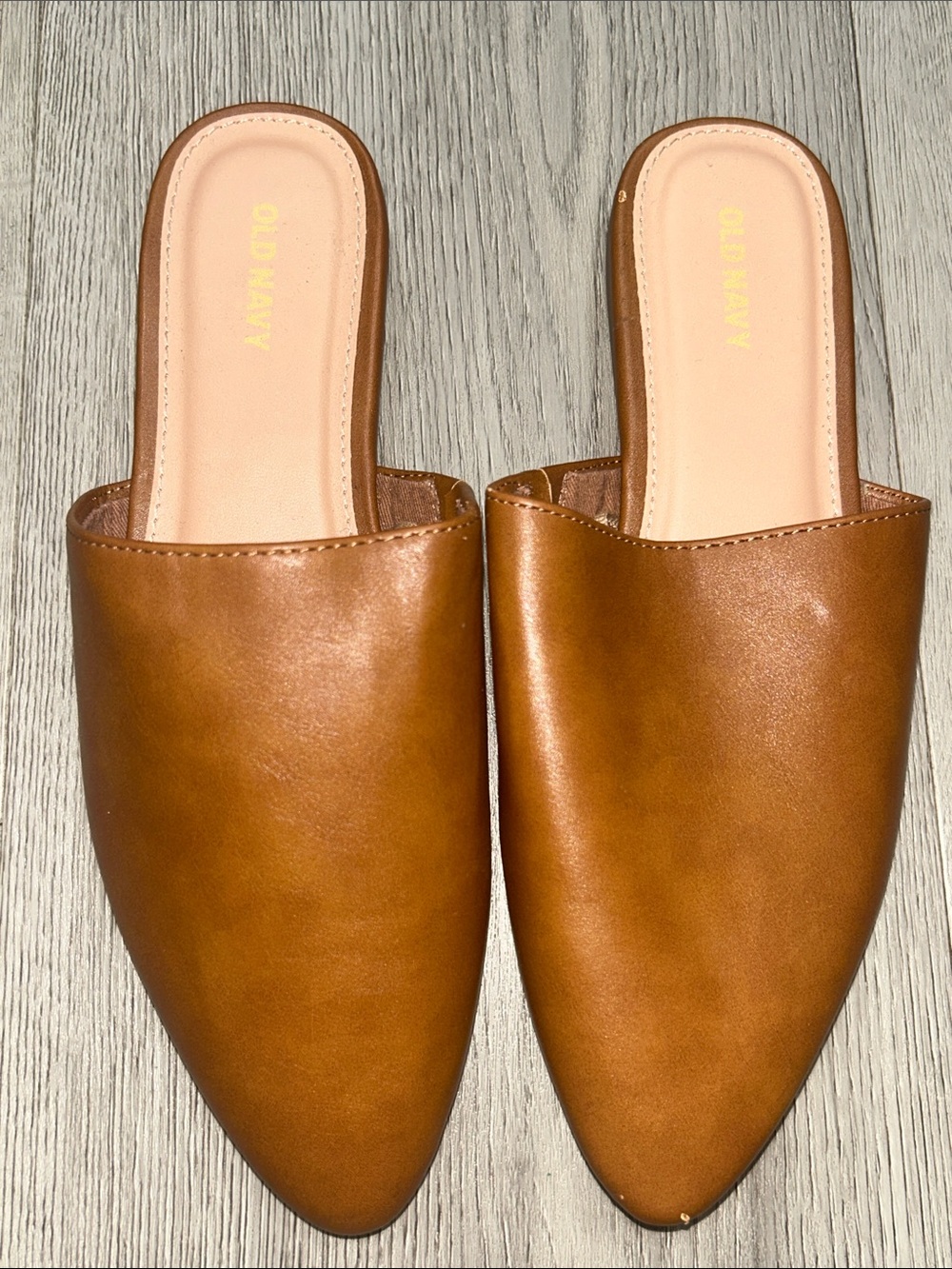 Old Navy Brown Pointed Slip-On Mules NEW 7.5